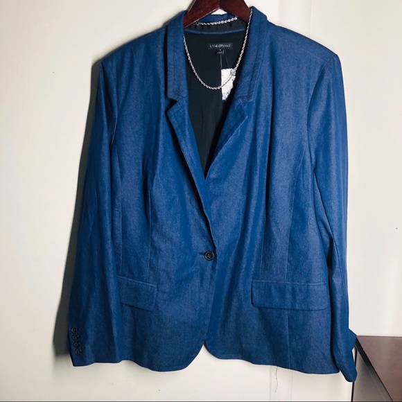 LANE BRYANT BLUE BUTTON BLAZER - Picture 2 of 8
